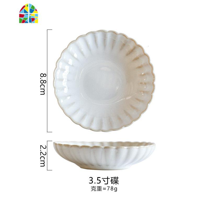 日式花边窑变釉陶瓷餐具套装菜盘米饭碗碟子汤碗面碗鱼盘 FENGHOU 3.5寸碟高清大图