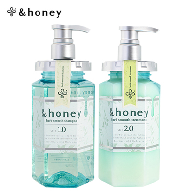 安蒂花子(&honey)洗发水日本进口水感丰盈洗护套装无硅油滋养洗发露改善毛躁头皮护理 植萃清爽洗护套装