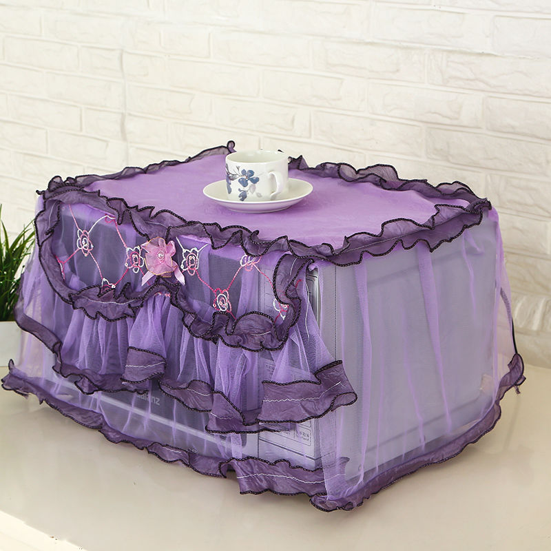 微波炉罩子套通用帘欧式布艺全包防尘盖布防油烤箱盖巾|微波炉(优雅)