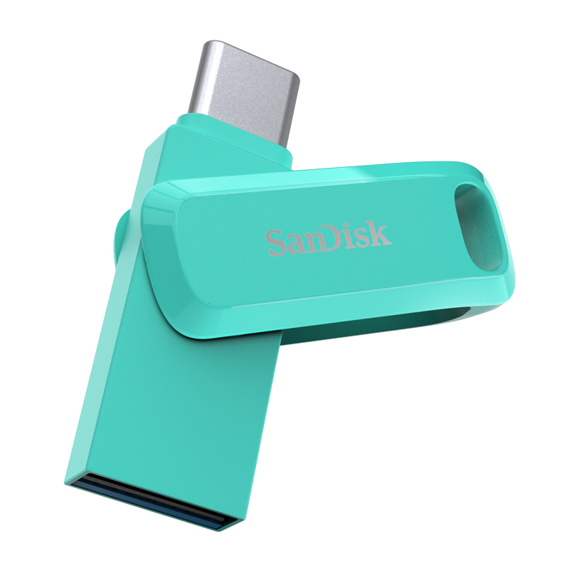 闪迪(Sandisk)512GB U盘 至尊高速酷柔Type-C接口手机电脑两用双接口OTG内存扩容 绿色