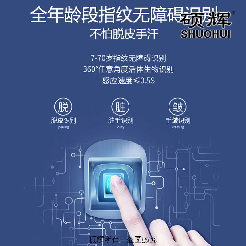 [硕辉]SH-L智能人脸指纹密码存取柜 加厚冷轧钢板指纹人脸识别储物柜3400*460*1850mm