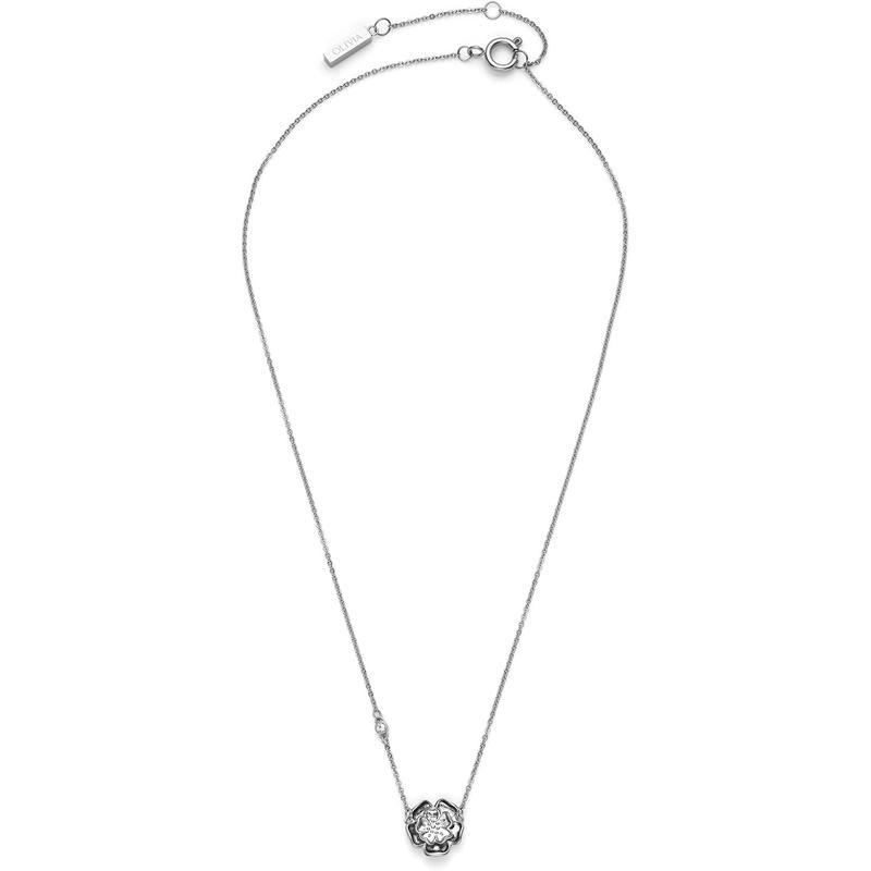 Emporio Armani女士玫瑰图腾项链不锈钢材质复古风锁骨链礼物