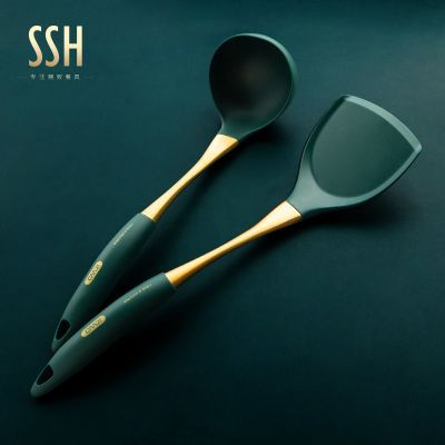 304硅胶铲子不粘锅炒菜铲子家用厨房不锈钢锅铲勺子套
