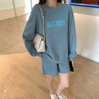 艳如飞法式温柔风卫衣小个子两件套装慵懒感宽松显高短裤早秋女2020大码套装