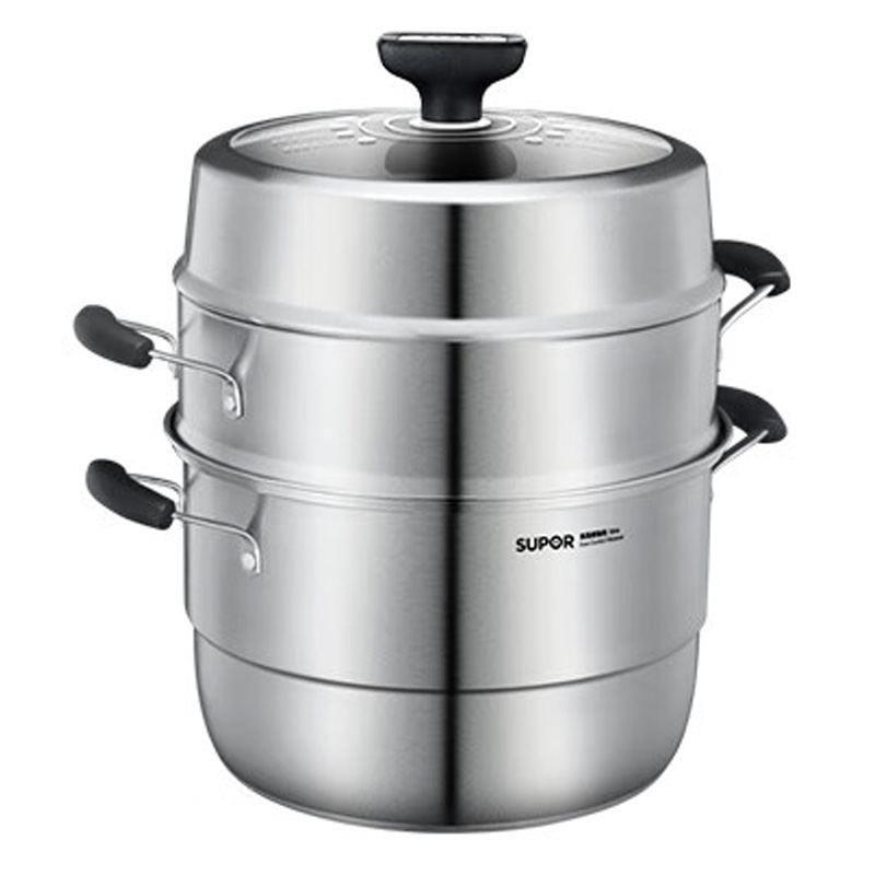 苏泊尔蒸锅304不锈钢三层蒸锅高拱盖26cm复底通用SZ26VA1