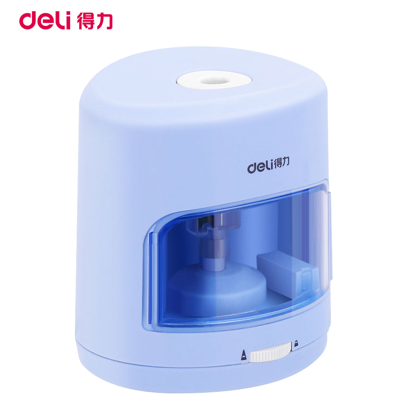得力(deli) 0502电动卷笔刀 蓝色 铅笔削笔器转笔刀 削笔刀自动削笔机