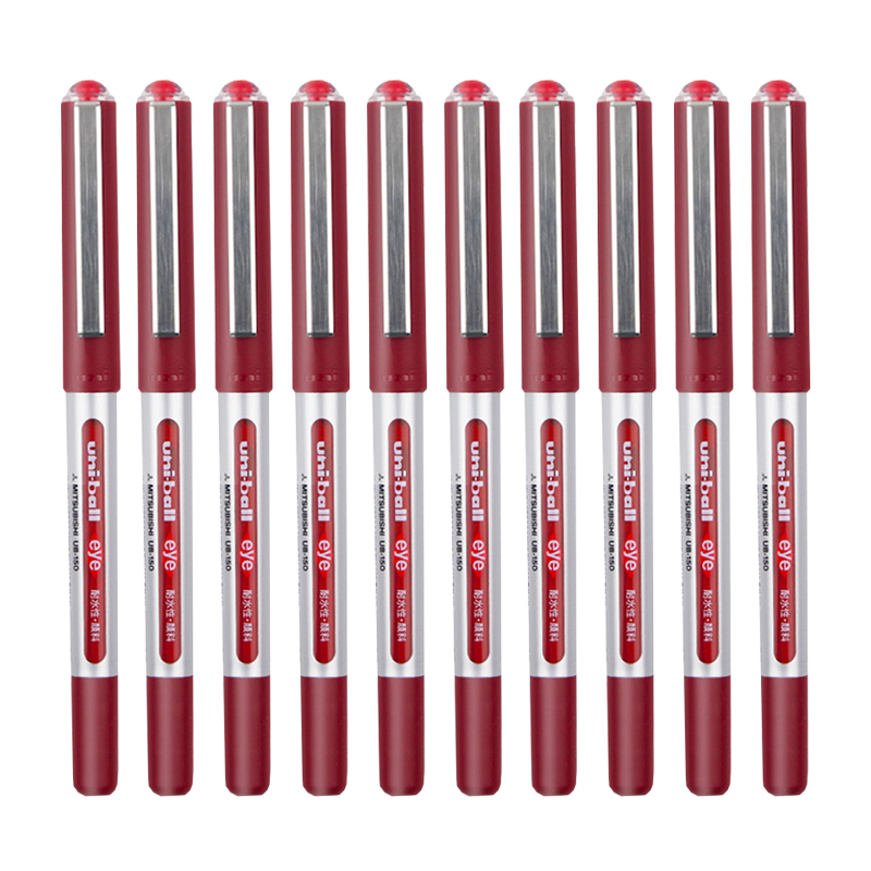 三菱mitsubishi日本进口ub150中性笔直液式走珠笔05mm10支装学生用