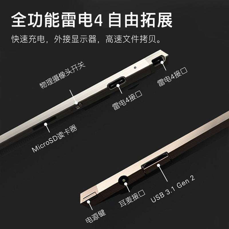 惠普(HP)X360 幽灵 14-EA0033TU 13.5英寸轻薄触控翻转二合一超级笔记本电脑 黑金 i7-1165G7 16G 512G固态 含笔 背光键盘 人脸 标配