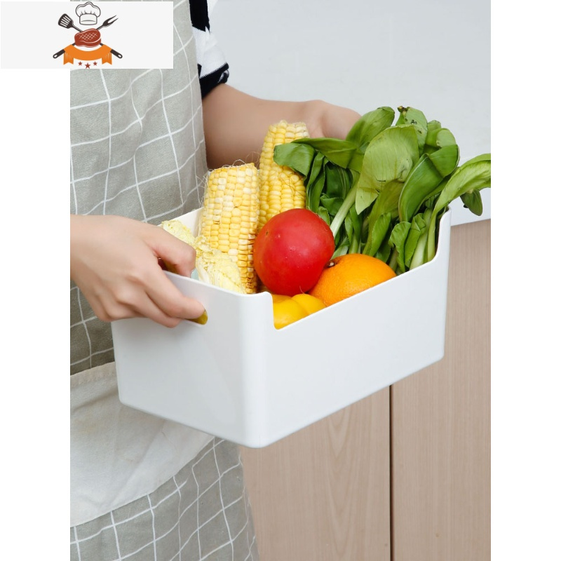 桌面收纳盒家用塑料手提化妆品杂物整理盒子厨房橱柜储物筐 敬平 PP中号灰色厨房收纳盒
