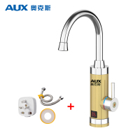 奥克斯(AUX)电热水龙头温度数显下进水冷热两用 速热快加热自来水过水热小厨房宝即热式 SAX3香槟金