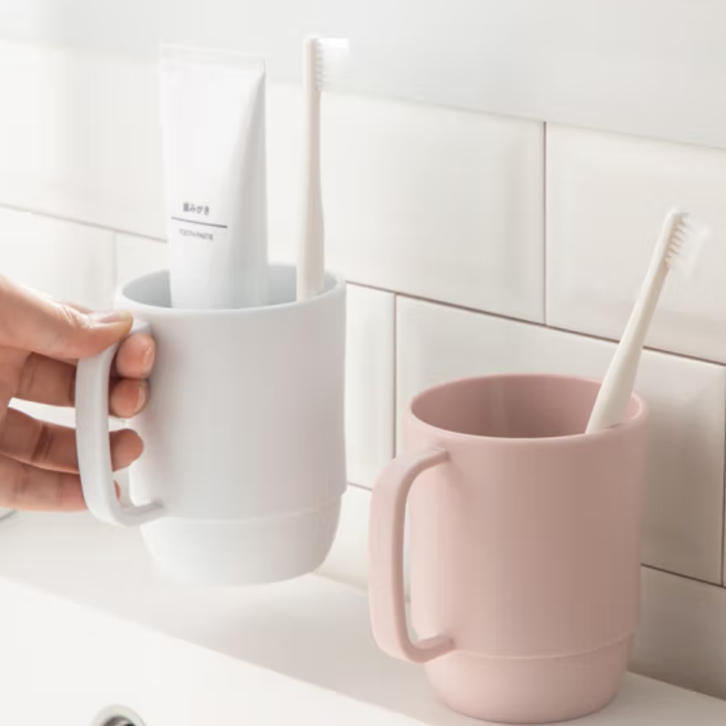 茶花 漱口杯刷牙杯家用塑料杯口杯情侣杯牙缸水杯儿童洗漱杯牙刷杯高清大图