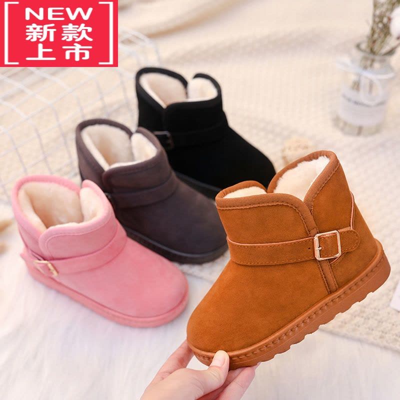可莉允秋冬季童鞋宝宝小童棉鞋加绒儿童雪地靴马丁靴时尚男女童短靴子潮图片
