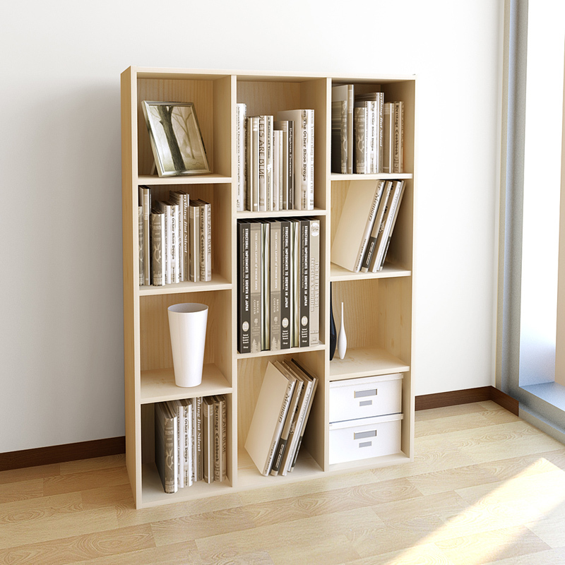 慧乐家 书柜 鲁比克十一格柜子 书橱储物柜时尚简约 白枫木色 11107-1