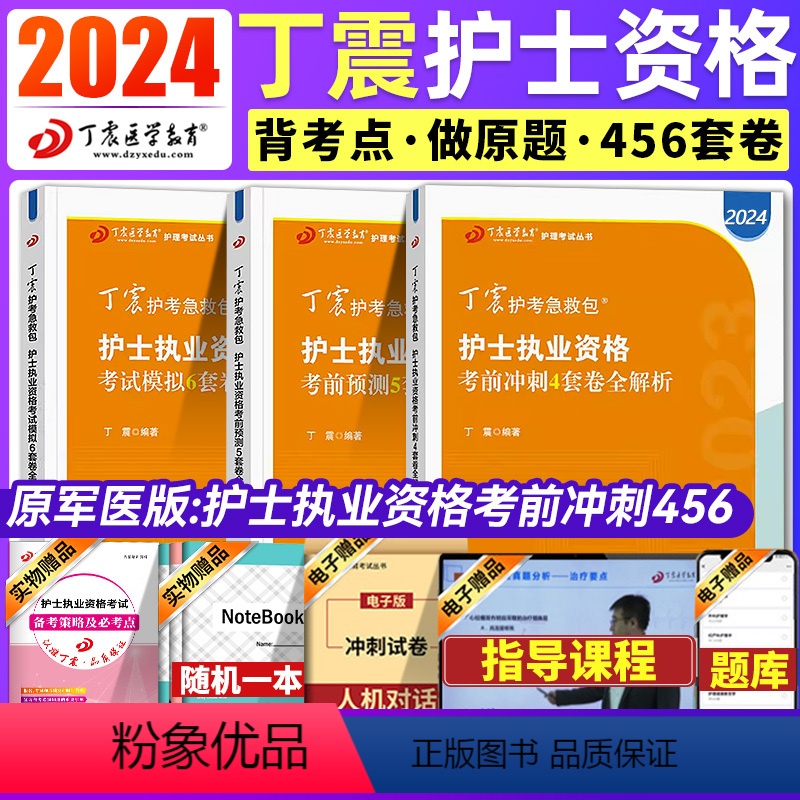 【正版】丁震护士考试2024年护士执业资格证考试历年真题题库456轻松过备考2024全国护士证执业资格考试2024年护