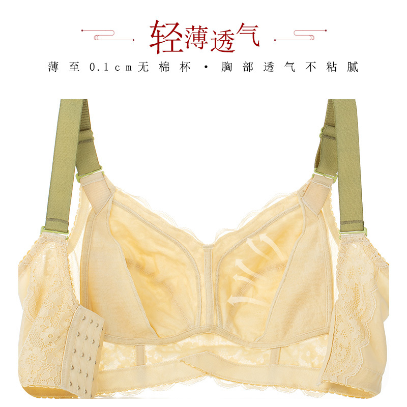 YUNWUXIN月色大码内衣女胖mm薄款聚拢200斤包无钢圈大胸显小文胸防下垂胸罩