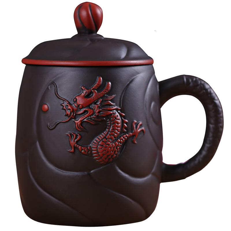 家柏饰(CORATED)紫砂杯过滤功夫茶杯陶瓷茶具泡茶杯小单杯喝茶杯大号水杯带盖杯子高清大图