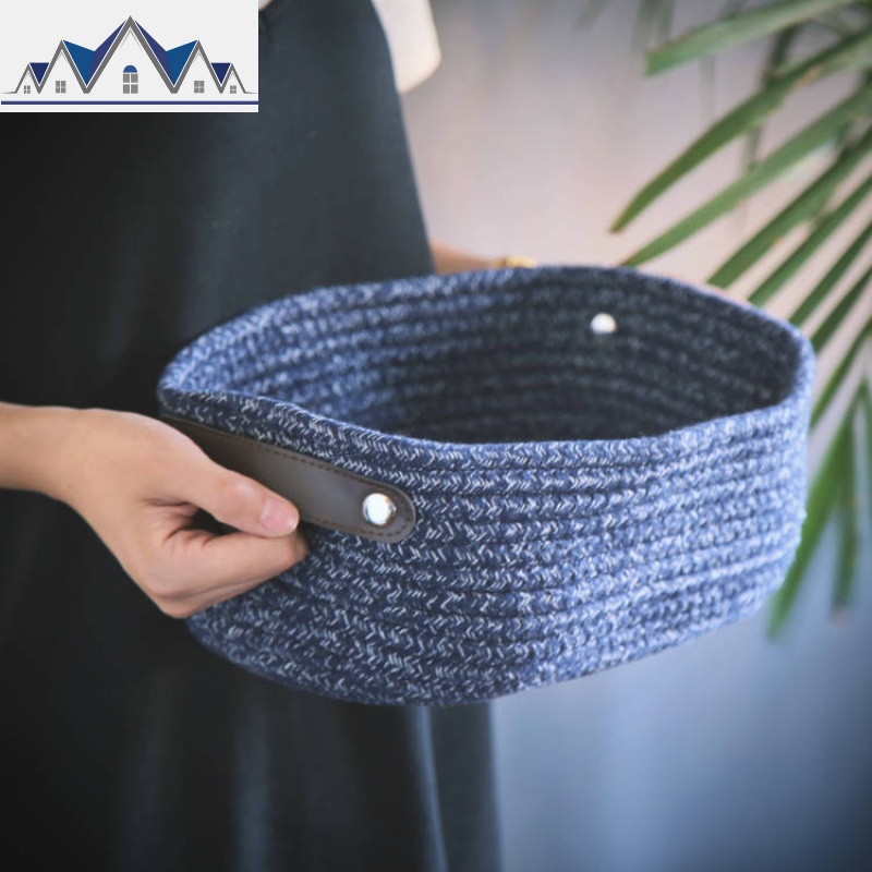 北欧家用落地折叠脏衣篮晾衣篮衣柜衣帽间儿童玩具杂物收纳筐棉线 三维工匠收纳篮 蓝色雪花小号