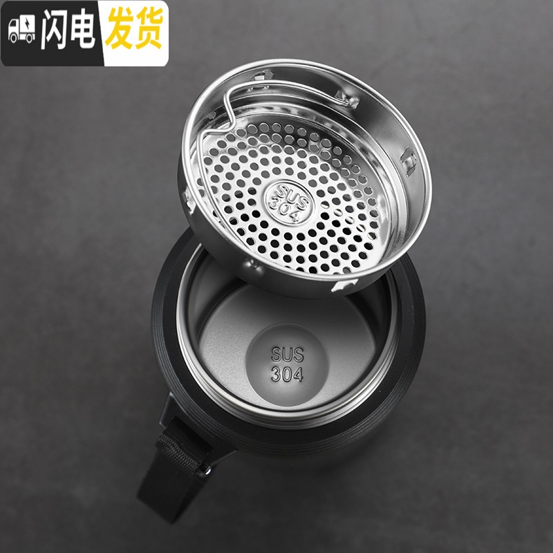 三维工匠网红不锈钢保温杯大容量男泡花茶杯便携水杯壶1000带滤网杯子女 粉色750-送杯刷