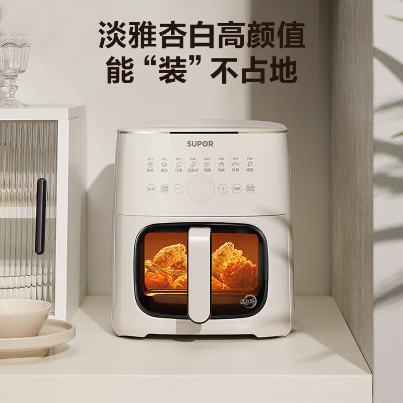 苏泊尔(SUPOR)空气炸锅 不用翻面 家用全自动 6L家用远红外炸锅 触控可视空气炸锅KD60Y809高清大图