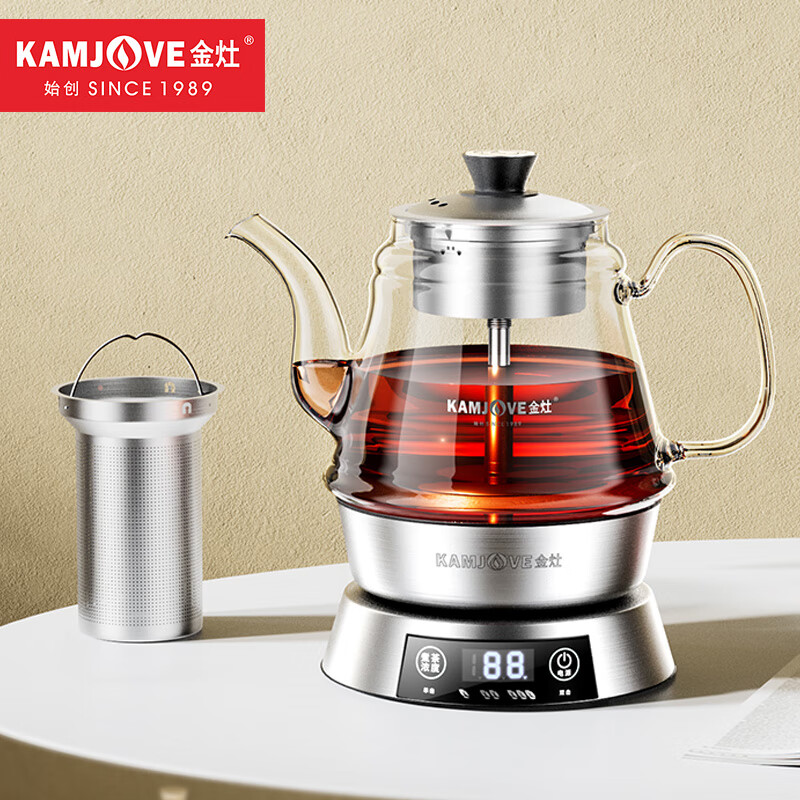 金灶(kamjove) e-85 喷淋式煮茶器 蒸汽喷淋煮茶壶玻璃电茶壶 喷淋式