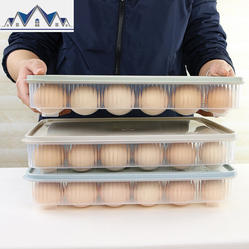 冰箱鸡蛋盒食物保鲜盒鸡蛋托鸡蛋格厨房透明塑料盒子放鸡蛋收纳盒 三维工匠高清大图