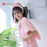 洁丽雅浴巾家用居家吸水速干可爱大毛巾洗澡裹巾四件套