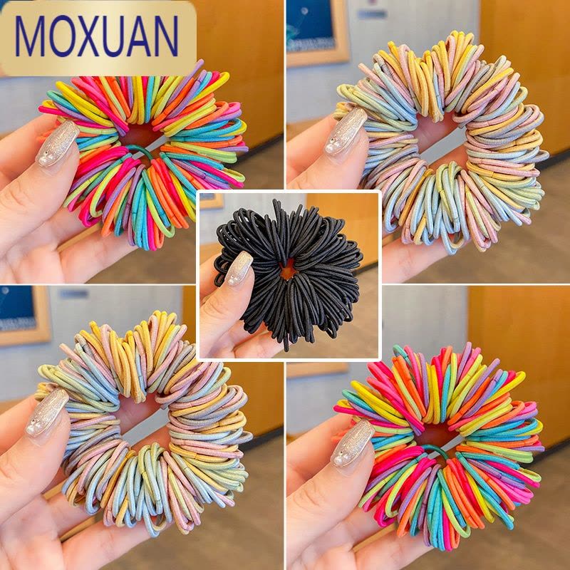 MOXUAN儿童橡皮筋发圈女童宝宝皮筋不伤发弹性好小号女扎头皮套头绳发饰图片