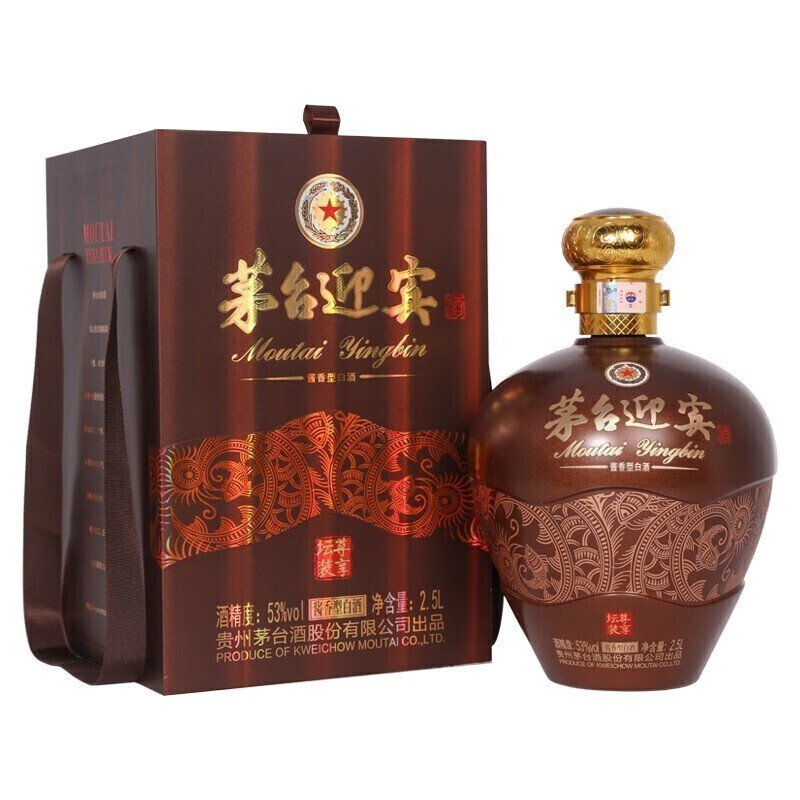 贵州茅台酒 茅台迎宾酒 尊享坛装 53度酱香白酒 (茅台迎宾)2.5L单坛装(新老包装随机发货)