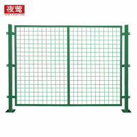 夜莺 工厂仓库隔离网车间隔离网围栏网防护网快递分拣隔断网铁丝网门防护栅栏 绿色1.5米高*1.2米宽/一张网一根柱
