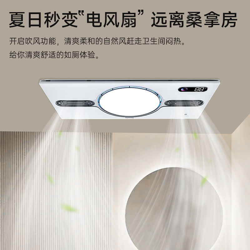 顶固(TopStrong)风暖浴霸TS2432G双风双暖热力速达3150W大功率双头发热块高清数显面板吹风换气除菌去味