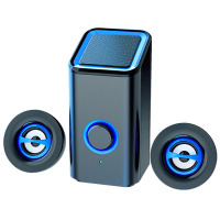 赛达D-239电脑音箱桌面迷你低音炮音响家用2.1声道台式笔记本通用USB供电 有线版黑蓝色