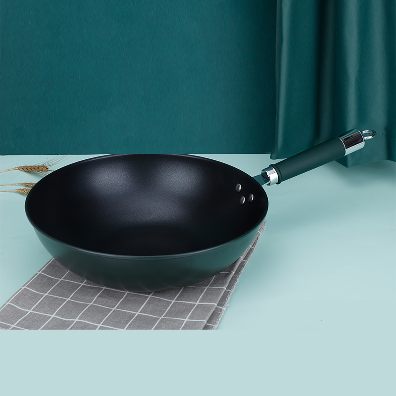 艾逸瑶选瓦尔加斯复古绿不粘炒锅 煎锅家用小煎饼牛排早餐锅锅煤气灶电磁炉适用32CM/CJ-21009!高清大图