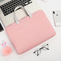 轻便手提电脑包女14寸小清新可爱苹果macbookpro13笔记本15.6英寸|[玫瑰粉]+公仔挂件 13寸