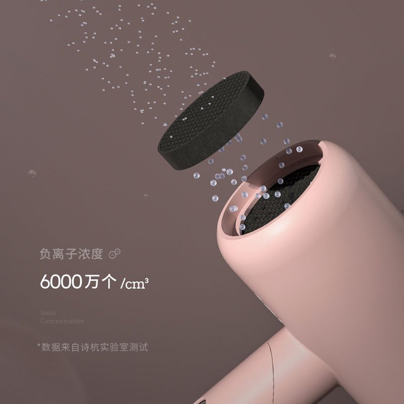 Lowrarouge罗拉家用电吹风筒低辐射负离子护发吹风机宿舍用学生孕妇-铁砂灰