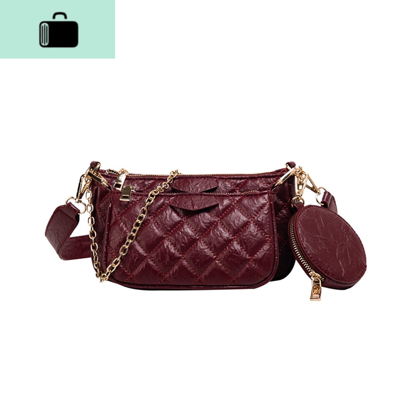 上新三件套小包包女新款时尚链条单肩包洋气斜挎包零钱包NEW LAKE高清大图