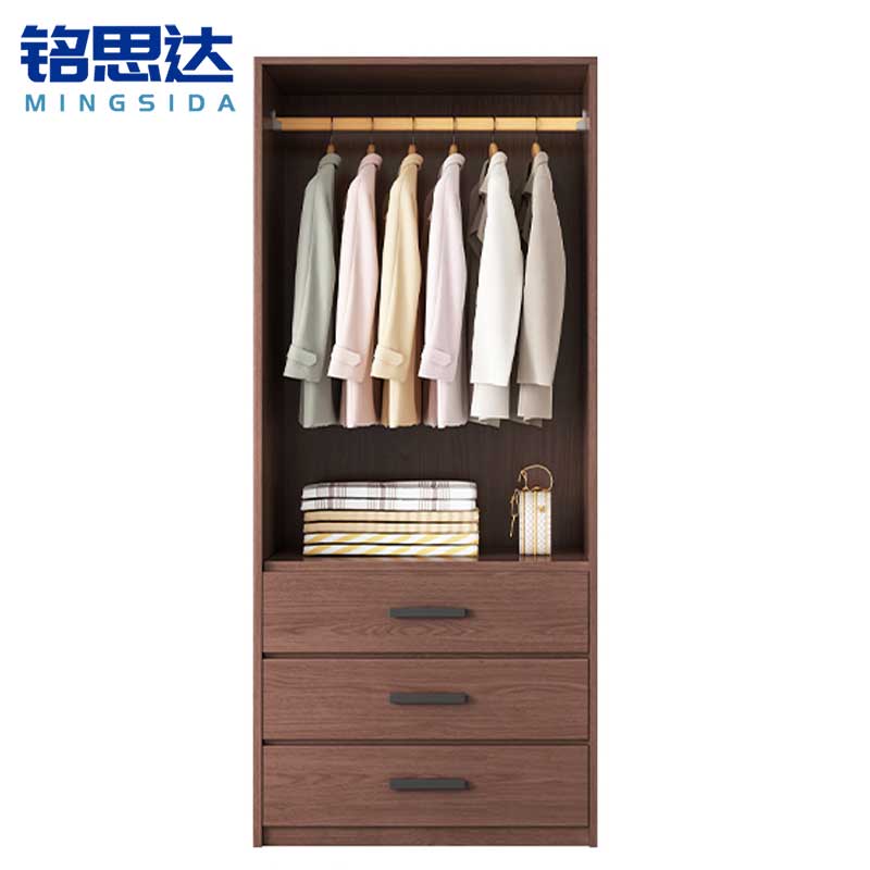 铭思达衣柜胡桃色80cm台高清大图