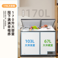 新飞(Frestec)170升冰柜双温区冷藏冷冻两用一级能效强效减霜家用商用冷藏冷冻柜BCD-170KAT/L