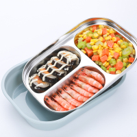 诺派(NUOPAI) 304不锈钢 保温饭盒 便当盒餐盒 分格餐盘加热饭盒快餐盒 便携分格饭盒 保温盒3格 C6014