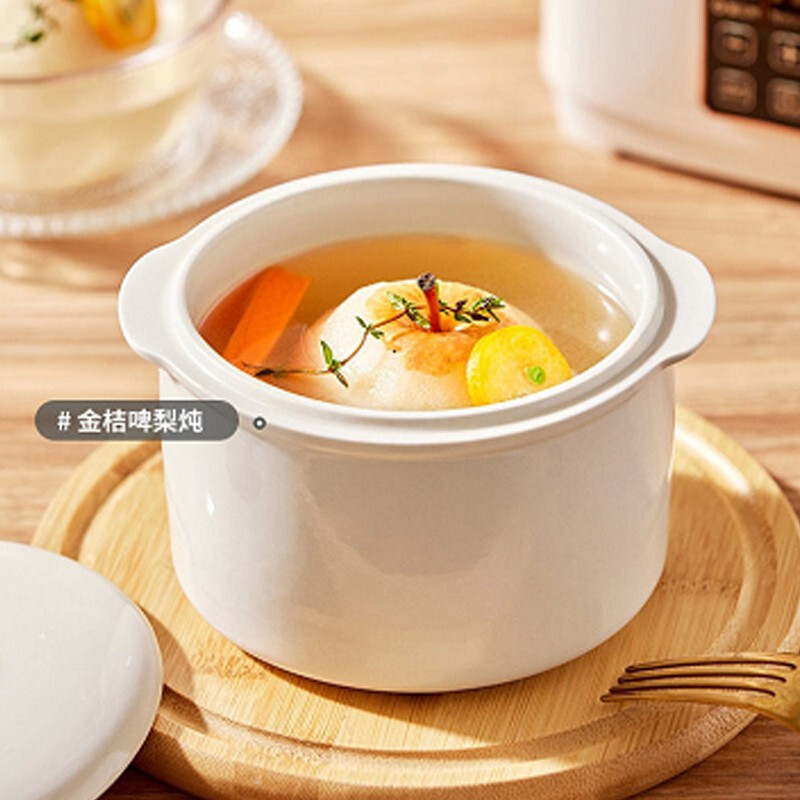 海牌(HAIPAI)多功能电炖蛊HP-D112【米白色】白瓷内胆不粘不糊易清洗0.8L容量电蒸锅