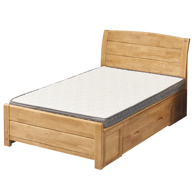 广亿隆储物高箱床带垫(1.2*2米床*1张带床垫*1张)高清大图