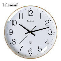 天王星(Telesonic)电波钟客厅挂钟免打孔简约时尚家用时钟表卧室挂表创意大气教室钟表