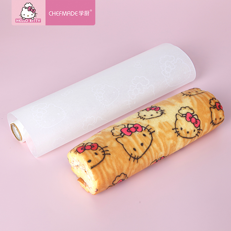 学厨 HELLO KITTY印花12m*30cm硅油纸包装纸烧烤烤肉纸烹饪吸油纸烤盘烤箱纸蒸笼纸烘焙工具 KT7018