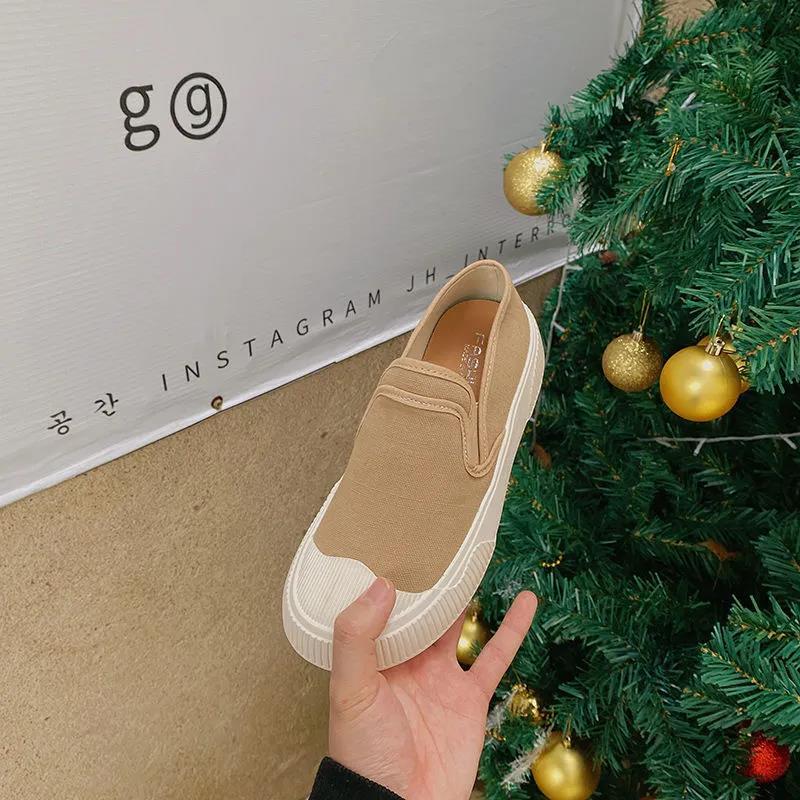 小白鞋女2022新款ins潮鞋子小众原创学生百搭日系厚底帆布鞋 莎丞