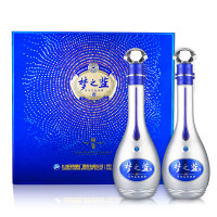 洋河蓝色经典 梦之蓝 M9 52度 礼盒装 500ml*2瓶 口感绵柔浓香型白酒