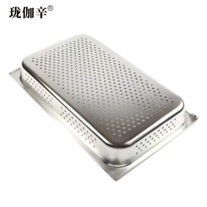 珑伽辛 不锈钢冲孔份数盆洗菜盆漏盆沥水盆 1/1 535*330*150mm/个高清大图