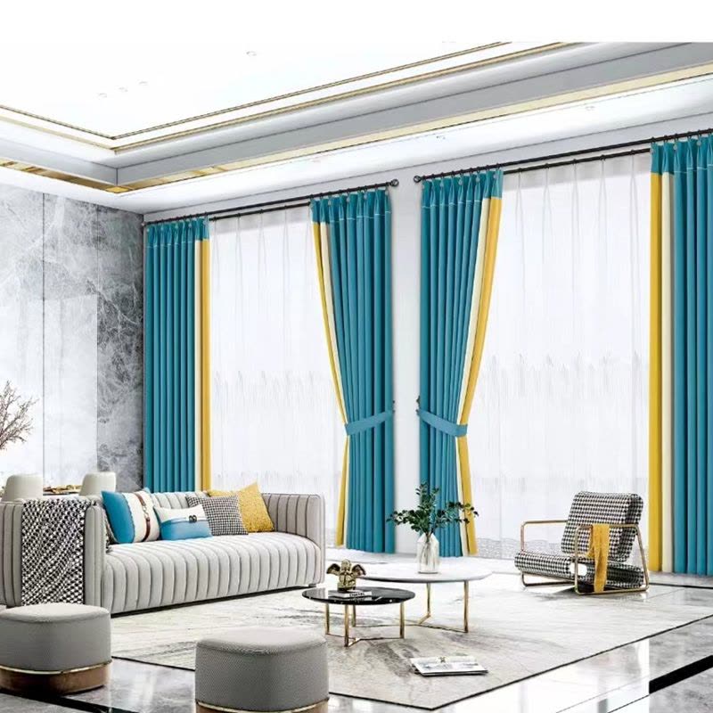 瀚隔 云朵麻窗帘北欧简约现代窗帘飘窗客厅轻奢卧室窗帘1.0*1.3m打孔帘图片