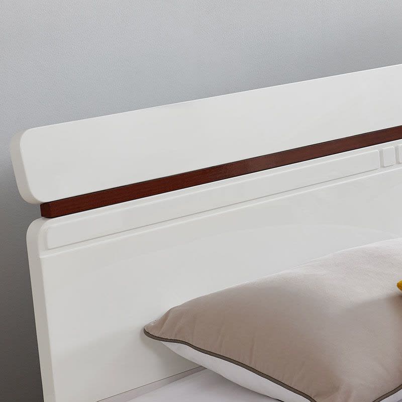 全友家居北欧卧室高箱储物床 1.5/1.8米卧室家具人造板板式床 卧室大床婚床图片