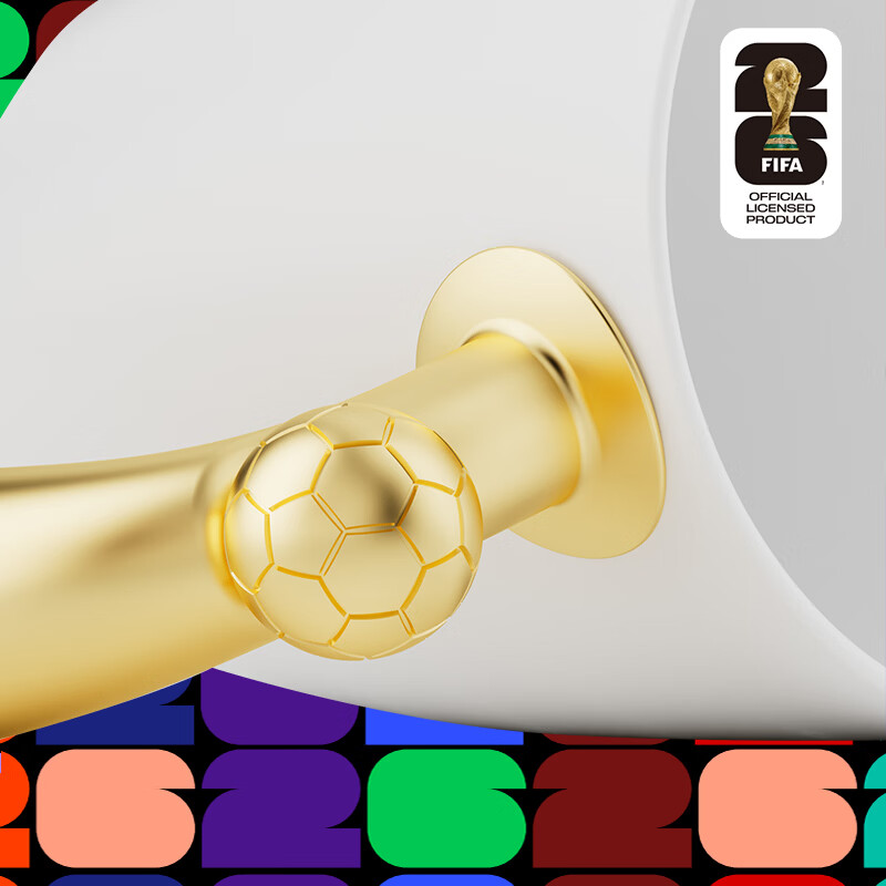 FIFA国际足联美加墨2026世界杯纪念品转动足球马克杯420ml白色正品带防伪码高清大图