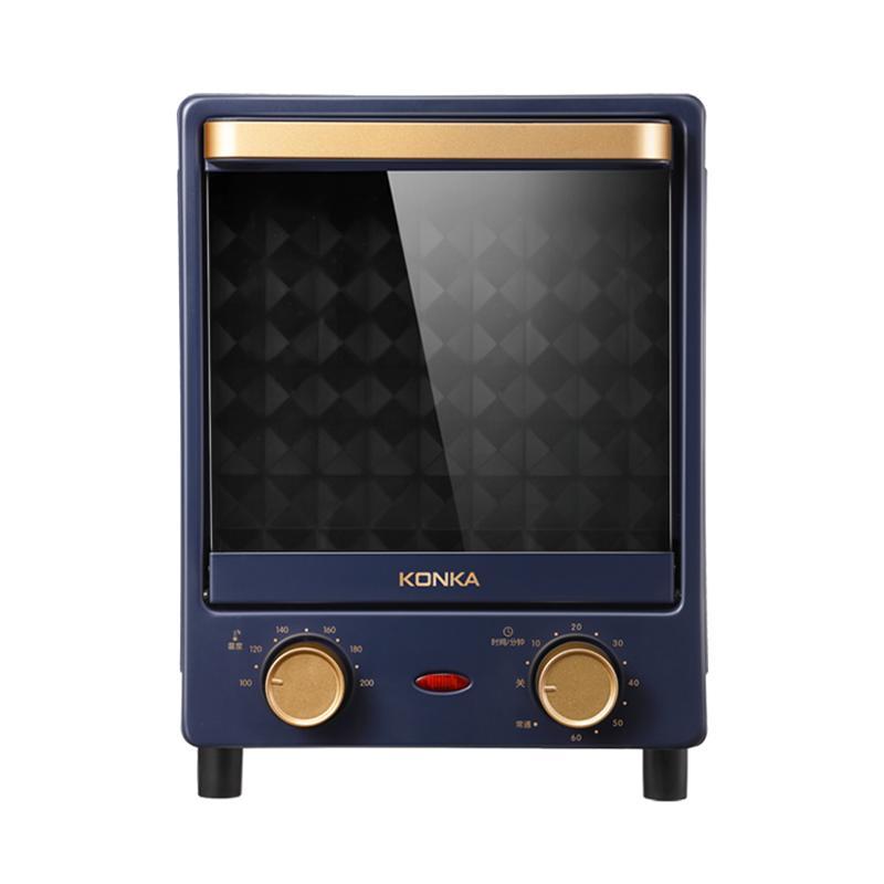 康佳(KONKA)电烤箱 家用烘焙面包迷你小型12L升立式全自动多功能烘烤一体 全自动多功能 12L容量蓝色
