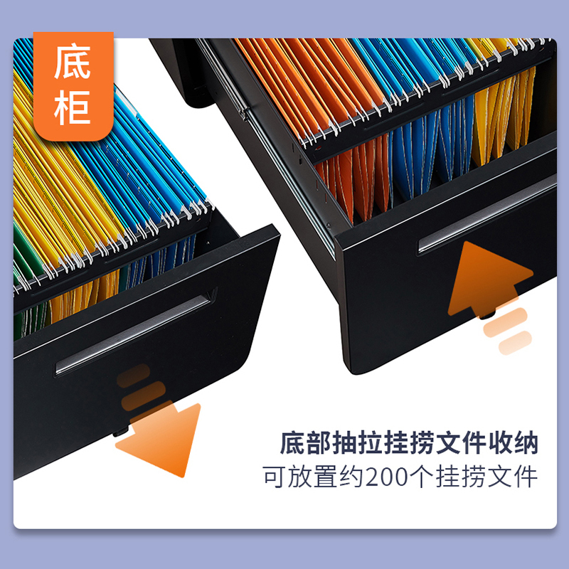 御璟 宇威御璟 宇威钢制活动柜三抽屉资料柜 圆弧矮柜桌下柜移动小储物柜办公文件柜深灰色TW-HDG05